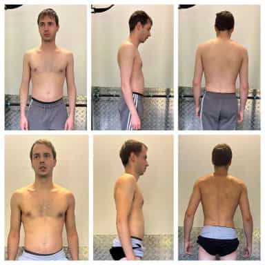 Transformación física antes y después de un cliente de Liga Fitness