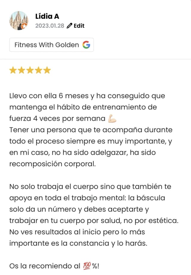 Reseña de un cliente de Liga Fitness