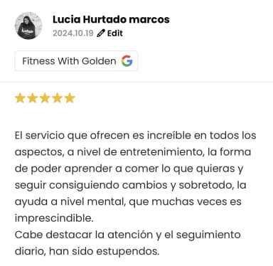 Reseña de un cliente de Liga Fitness