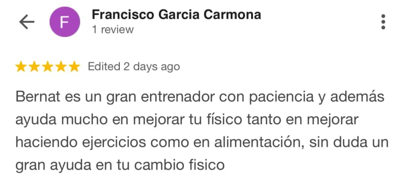 Reseña de un cliente de Liga Fitness verificada en Google