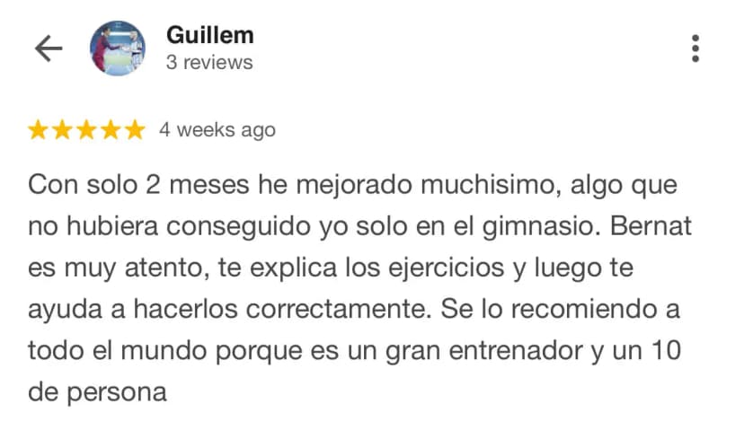 Reseña de un cliente de Liga Fitness verificada en Google
