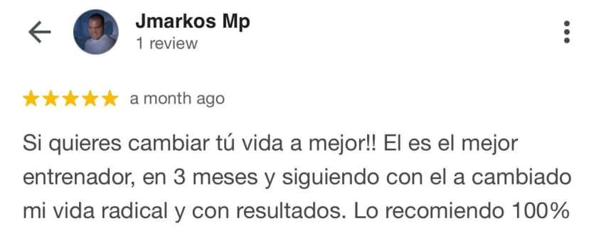 Reseña de un cliente de Liga Fitness verificada en Google