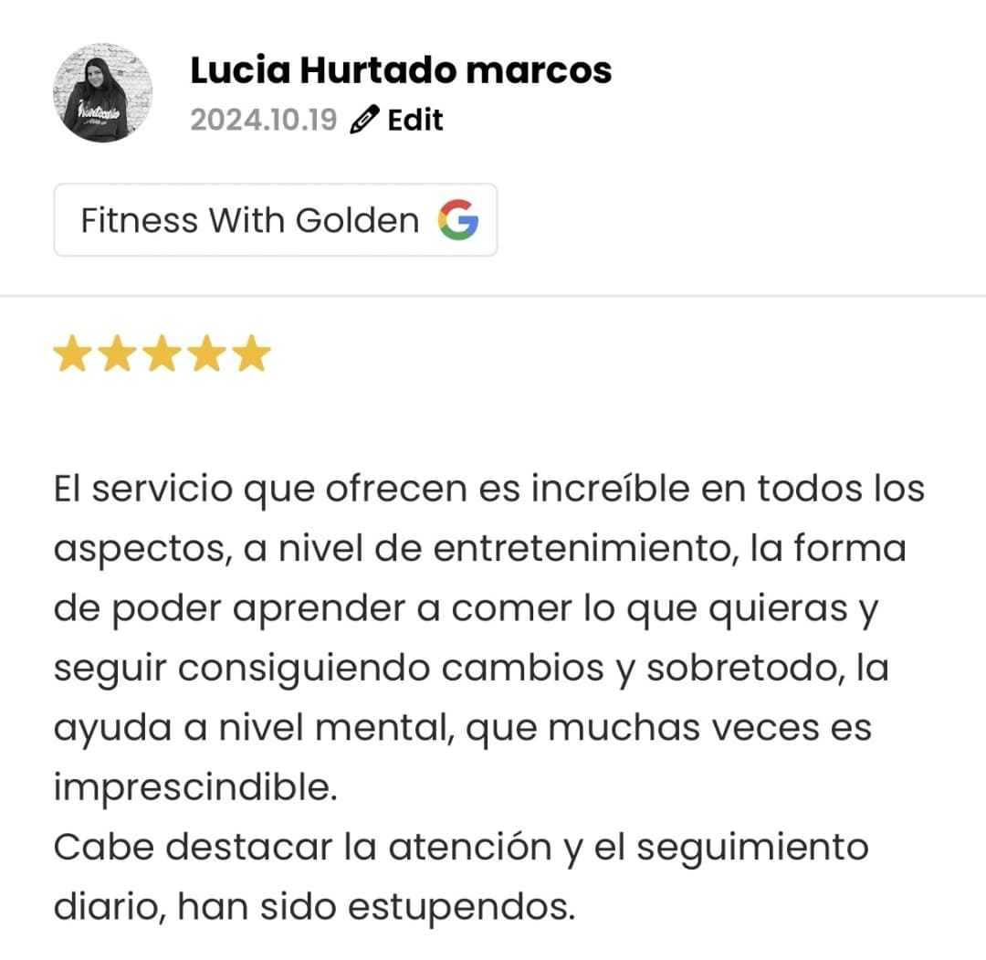 Captura de la reseña de Lucia Hurtado marcos en Google
