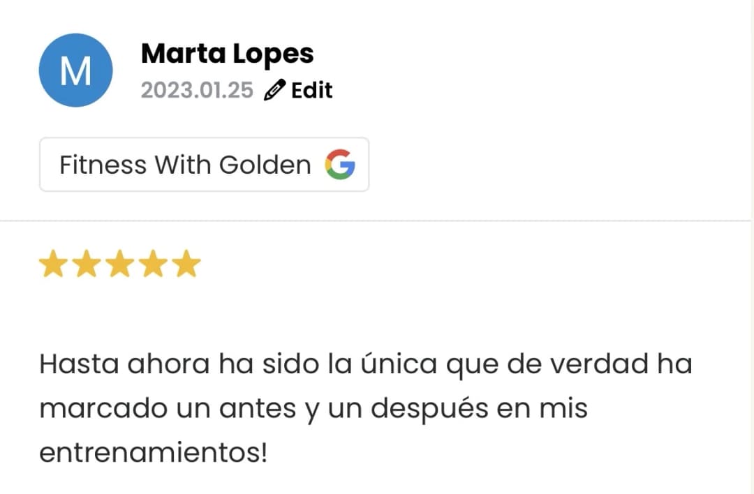 Captura de la reseña de Marta Lopes en Google