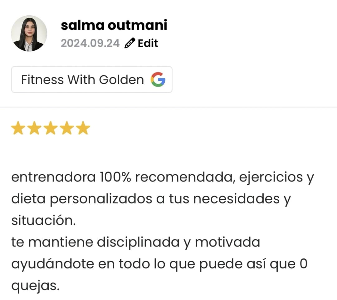 Captura de la reseña de salma outmani en Google