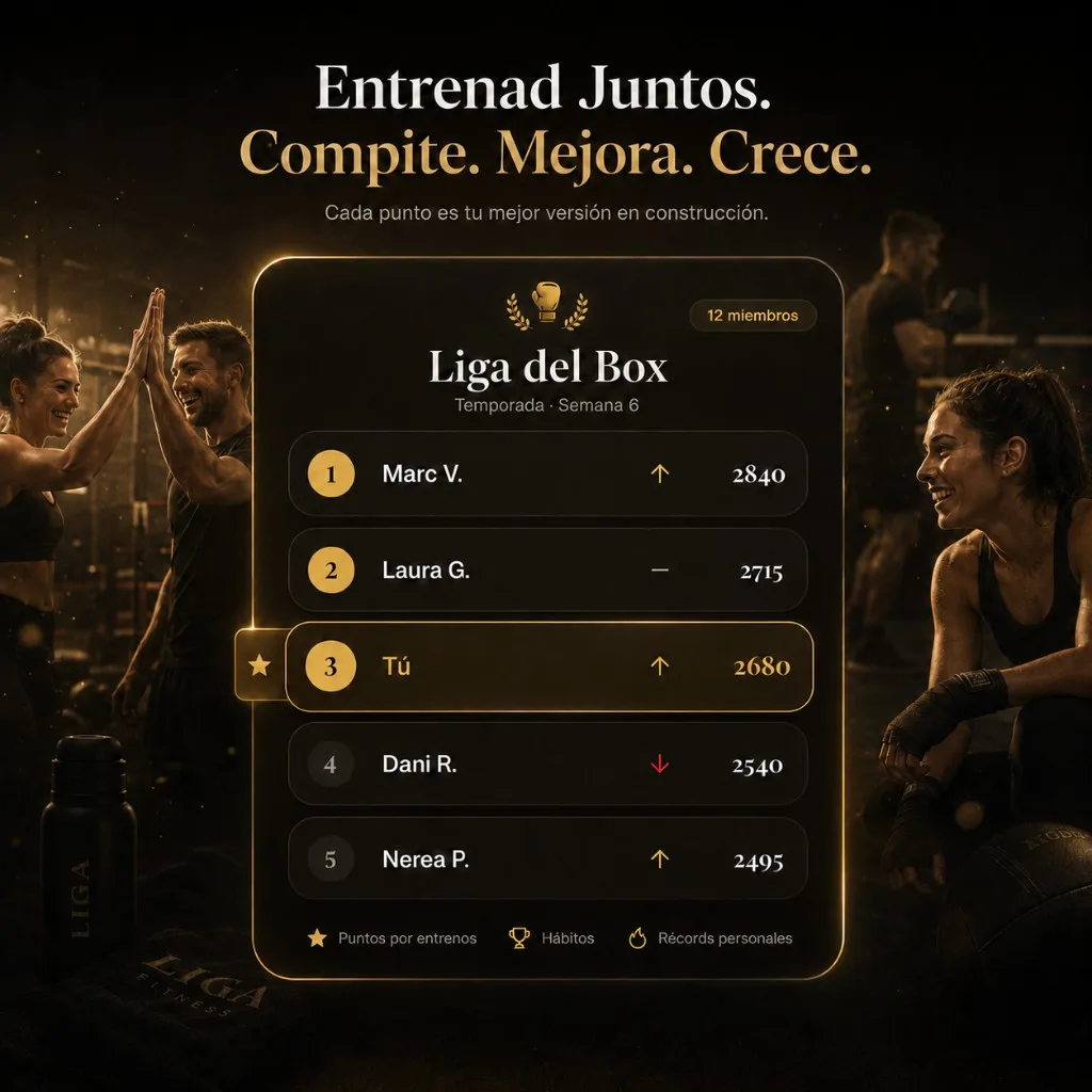 Liga del Box: ranking de temporada con entrenadores compitiendo en el gimnasio