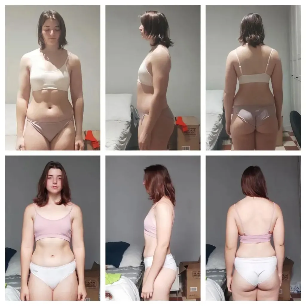 Transformación de una joven con reducción de cintura y tonificación