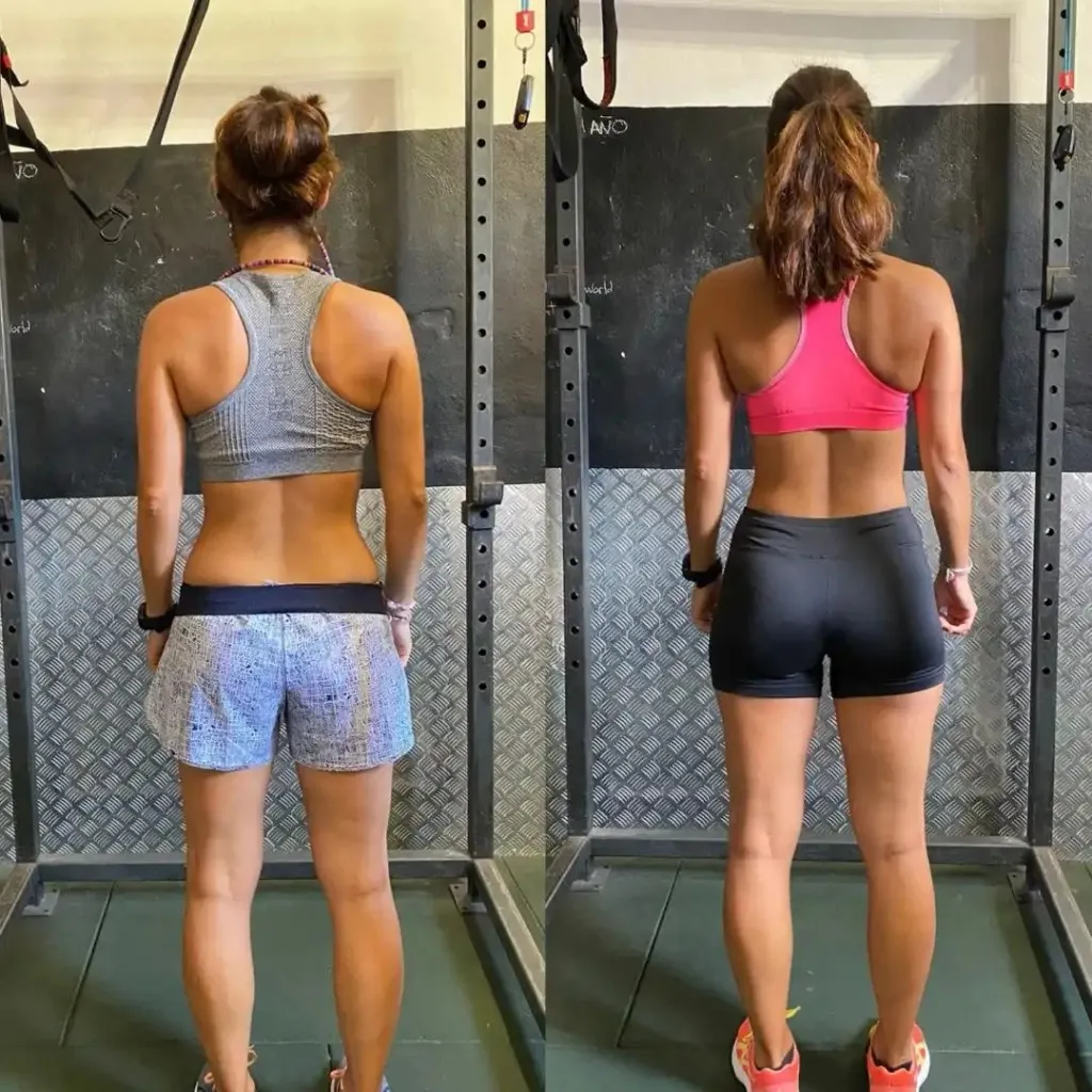 Transformación de espalda y glúteos en rack de sentadillas